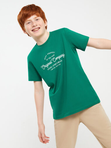تی شرت آستین کوتاه پسرانه فیت نرمال یقه گرد LCW Kids S31382Z4 ال سی وایکیکی