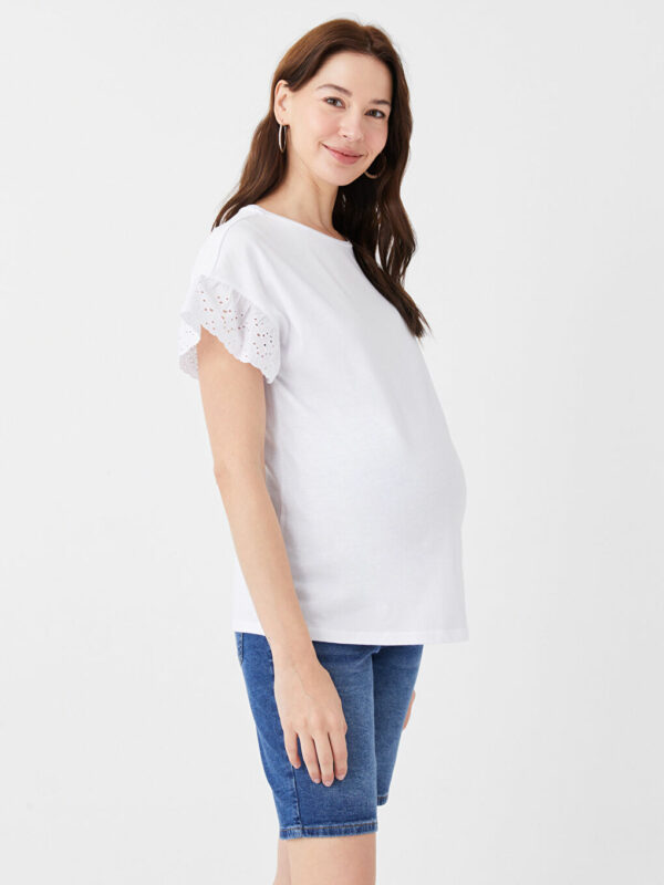 بلوز آستین کوتاه زنانه فیت نرمال یقه گرد LCWAIKIKI Maternity S37775Z8E5X ال سی وایکیکی