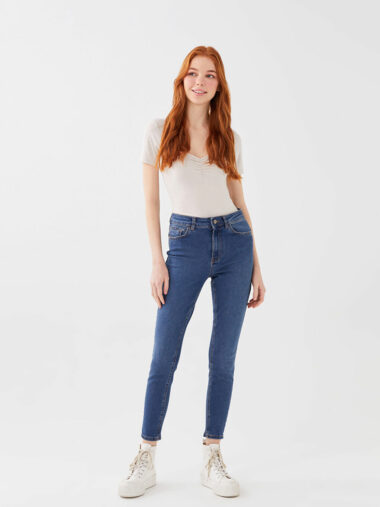 جین  زنانه سوپر اسکینی(جذب)  LCW Jeans S36155Z8507 ال سی وایکیکی