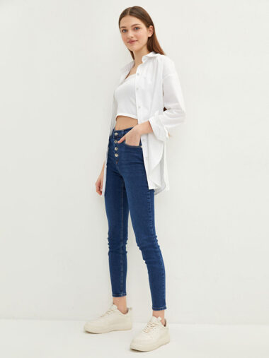 جین  زنانه سوپر اسکینی(جذب)  LCW Jeans S22863Z8 - 507 ال سی وایکیکی