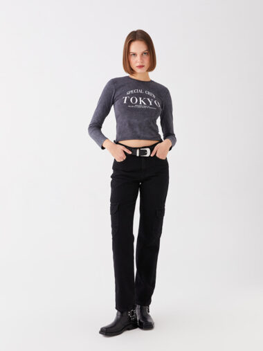 جین  زنانه راسته  LCW Jeans S4EG92Z8 - 327 ال سی وایکیکی