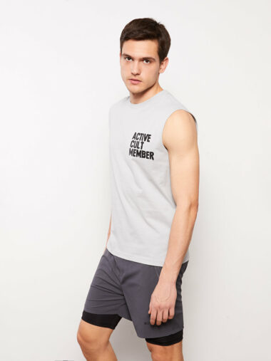 تی شرت بدون آستین مردانه فیت نرمال یقه گرد XSIDE S3I943Z8 ال سی وایکیکی