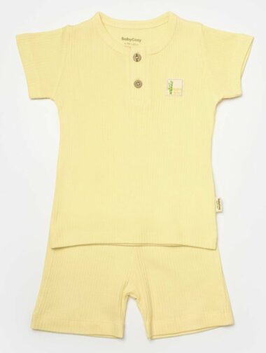 ست آستین کوتاه نوزاد پسر  یقه گرد BabyCosy Organic Wear CSYB9041 ال سی وایکیکی