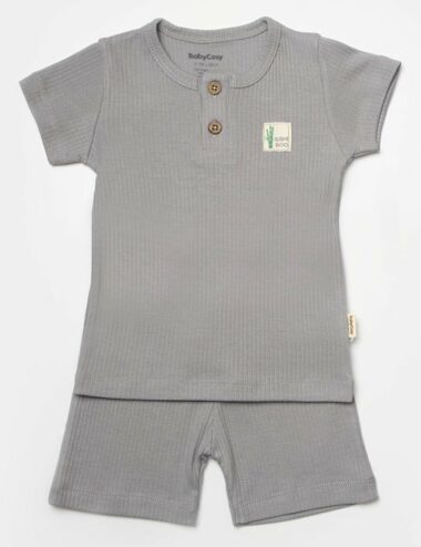 ست آستین کوتاه نوزاد پسر  یقه گرد BabyCosy Organic Wear CSYB9044 ال سی وایکیکی