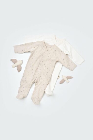 سرهمی آستین بلند نوزاد دختر رگولار یقه هفت BabyCosy Organic Wear CSY5818 ال سی وایکیکی