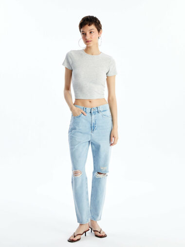 جین  زنانه مام استایل  LCW Jeans S4IK92Z8 ال سی وایکیکی