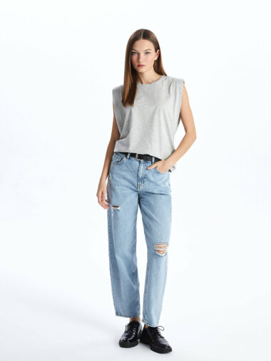 جین  زنانه بوی فرند  LCW Jeans S46397Z8 ال سی وایکیکی