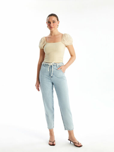 جین  زنانه بالن  LCW Jeans S4L785Z8 ال سی وایکیکی