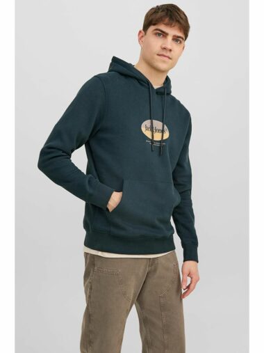 سویشرت آستین بلند مردانه رگولار کلاه دار Jack & Jones 12242197 ال سی وایکیکی