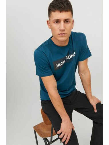 تی شرت آستین کوتاه مردانه اسلیم فیت یقه گرد Jack & Jones 12233999 ال سی وایکیکی