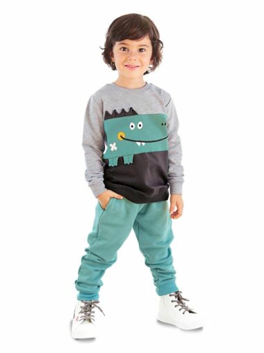 آستین بلند پسرانه  یقه گرد Denokids CFF-23K1-019 ال سی وایکیکی